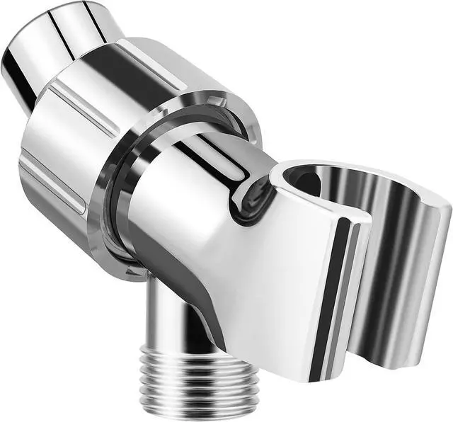 Main image of MAAYAYA Brass Ball Shower Holder, 360° Adjustable ABS Bracket, Chrome | MAYYAYA Holder: Solid Brass Swivel Ball; 360° Adjustable ABS Bracket; Universal 1/2" Connector; Fits Standard Shower Hoses