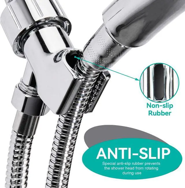 Alt view image 6 of 7 - MAAYAYA Brass Ball Shower Holder, 360° Adjustable ABS Bracket, Chrome | MAYYAYA Holder: Solid Brass Swivel Ball; 360° Adjustable ABS Bracket; Universal 1/2" Connector; Fits Standard Shower Hoses