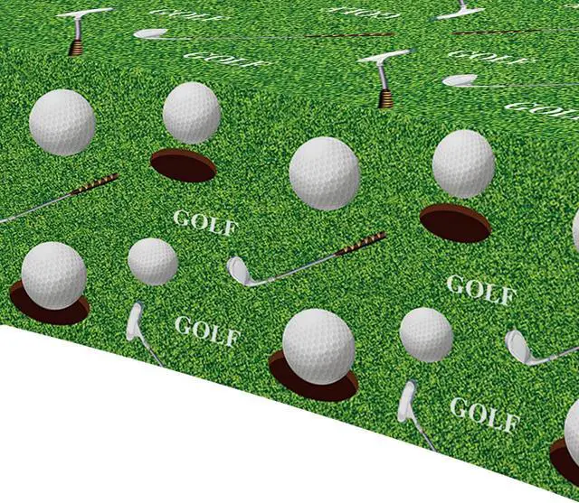Alt view image 3 of 7 - Golf Party Decorations Tablecloth, Golf Birthday Party Tablecover | Disposable, Golf Table Decorations Supplies for Golf Lover Baby Shower 1st 2nd Birthday, 3Pcs, 55in x 86in