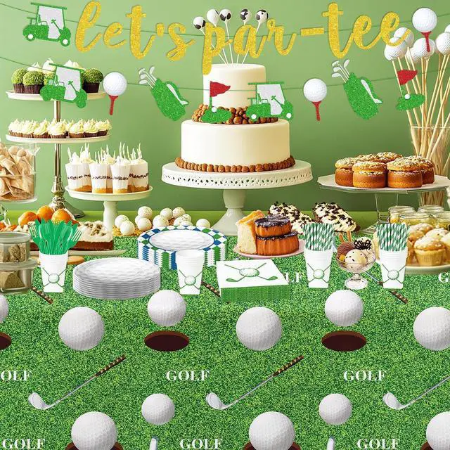 Alt view image 6 of 7 - Golf Party Decorations Tablecloth, Golf Birthday Party Tablecover | Disposable, Golf Table Decorations Supplies for Golf Lover Baby Shower 1st 2nd Birthday, 3Pcs, 55in x 86in