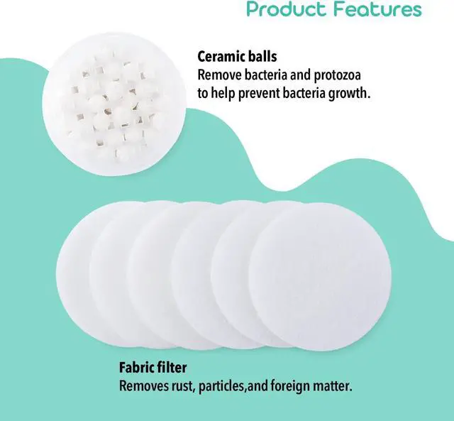Alt view image 2 of 4 - Fabric & Ceramic Ball Filters Set for Barumi Livo Kids Handheld Showerhead | Dual Filtration Removes Rust and Fine Particles from Tap Water, Easy Installation