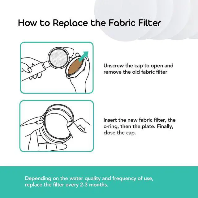 Alt view image 4 of 4 - Fabric & Ceramic Ball Filters Set for Barumi Livo Kids Handheld Showerhead | Dual Filtration Removes Rust and Fine Particles from Tap Water, Easy Installation