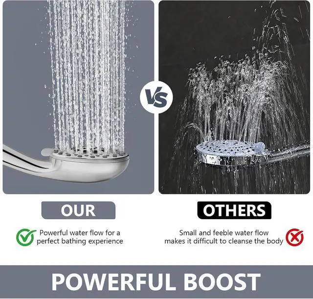 Alt view image 5 of 6 - High Pressure Shower Head with Powerful Shower Spray, 5 Spray Modes, Non-Clogging NozzlesBlack