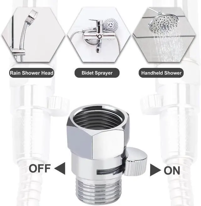 Alt view image 4 of 7 - MAYYAYA All Metal Shower Head Flow Control Valve, G1/2 Brass Shut-off Valve | Metal Lever, G1/2 Universal Fit, Leak-Proof Ceramic Core, Adjustable Flow Save Water, for Showers, Bidets, RVs, Chrome