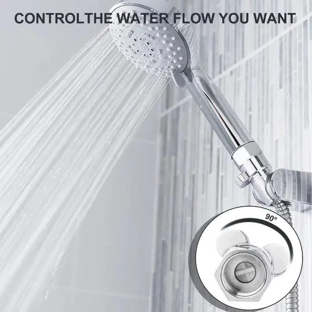 Alt view image 6 of 7 - MAYYAYA All Metal Shower Head Flow Control Valve, G1/2 Brass Shut-off Valve | Metal Lever, G1/2 Universal Fit, Leak-Proof Ceramic Core, Adjustable Flow Save Water, for Showers, Bidets, RVs, Chrome