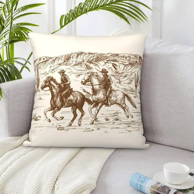 Alt view image 6 of 7 - Yobvec Western Throw Pillow Covers Home Decor 18x18 Inch Cute Western Decorative Pillowcase Cushion Cover for Bed Sofa Couch, 2 Sets