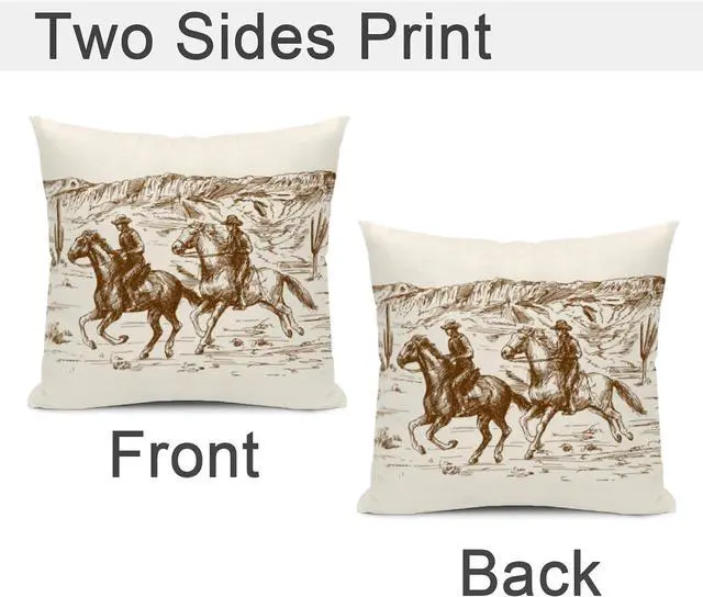 Alt view image 2 of 7 - Yobvec Western Throw Pillow Covers Home Decor 18x18 Inch Cute Western Decorative Pillowcase Cushion Cover for Bed Sofa Couch, 2 Sets