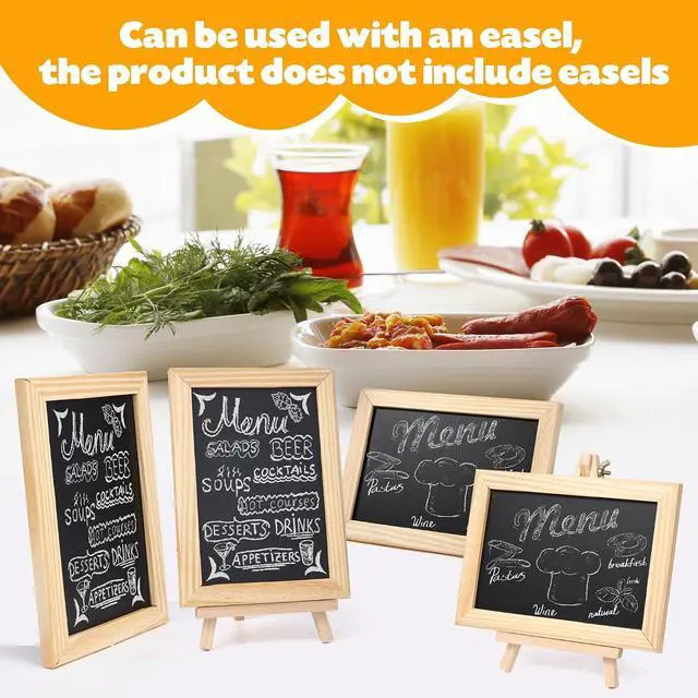 Alt view image 7 of 7 - 1 Pack Mini Chalkboard Sign Small Chalk Board with Unfinished Wood Frame,4 x 6 Inch