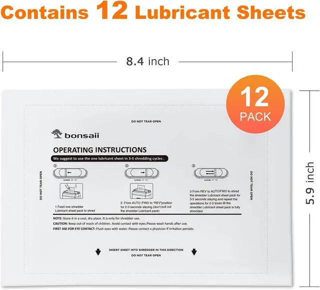 Alt view image 2 of 7 - Bonsaii Paper Shredder Lubricant Sheets,12-Pack (8.4 x 5.9 inch/piece)