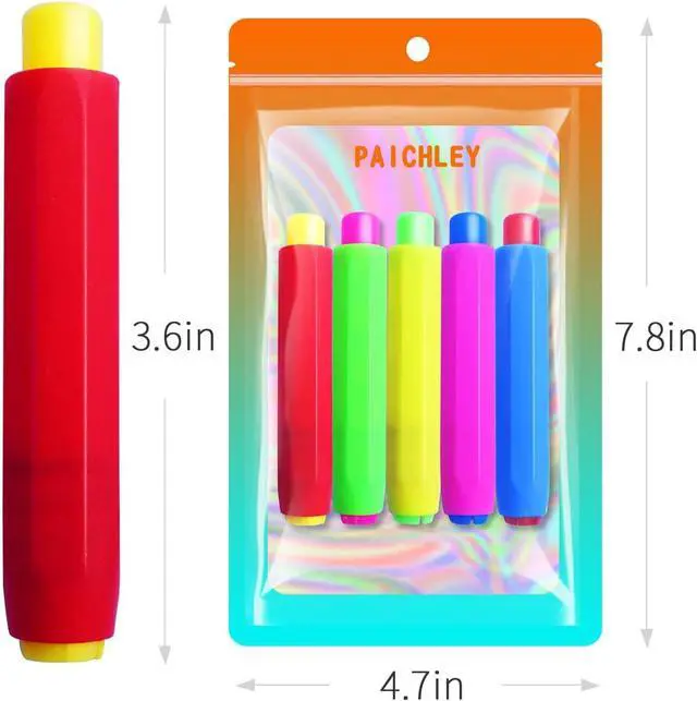 Alt view image 6 of 7 - 5 Pieces Colorful Plastic Chalk HoldersBlackboard Adjustable Set for Teachers School Office Drawing BoardIt protects your hands from direct contact with chalk, 5 Count (Pack of 1)