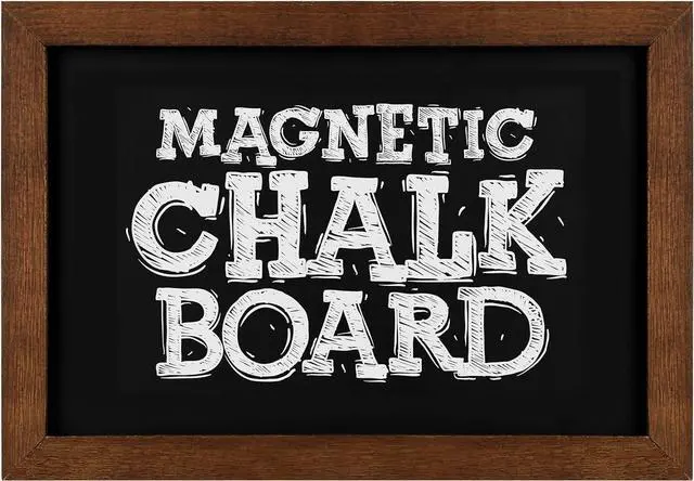 Main image of Small Chalkboard for Wall, Wood Frame Magnetic Chalkboard Sign, Walnut Brown Framed Chalk Board for Wedding, Kitchen, Bar, Restaurant, Menu & Home Decor, Hanging Chalkboards, 8.7" x 12.6"(BN-2232)