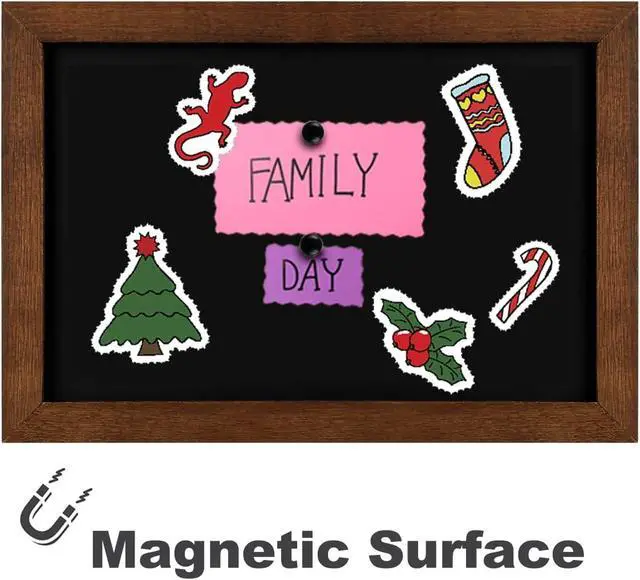 Alt view image 2 of 6 - Small Chalkboard for Wall, Wood Frame Magnetic Chalkboard Sign, Walnut Brown Framed Chalk Board for Wedding, Kitchen, Bar, Restaurant, Menu & Home Decor, Hanging Chalkboards, 8.7" x 12.6"(BN-2232)