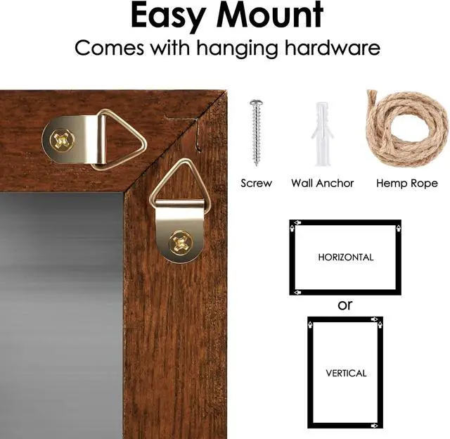 Alt view image 4 of 6 - Small Chalkboard for Wall, Wood Frame Magnetic Chalkboard Sign, Walnut Brown Framed Chalk Board for Wedding, Kitchen, Bar, Restaurant, Menu & Home Decor, Hanging Chalkboards, 8.7" x 12.6"(BN-2232)