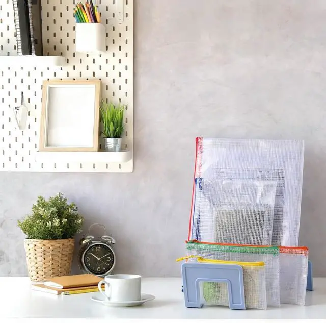 Alt view image 7 of 7 - 28 Pcs Mesh Zipper Pouch Bags, 8 Sizes Waterproof Zipper Pouches | Multipurpose Mesh Pouch and Zipper Bags for Documents, School, Office, Home, and Travel Storage