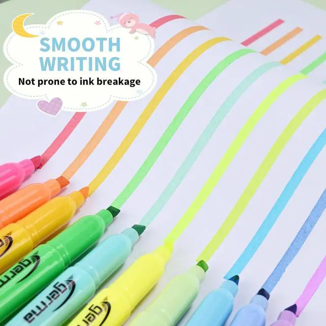 Alt view image 4 of 7 - Cgerma Highlighters Assorted Colors Set, 12 Pack, Chisel Tip Bright Colors, Dry Quickly Colored Highlighters for Journaling, Study Notes, School Office Supplies
