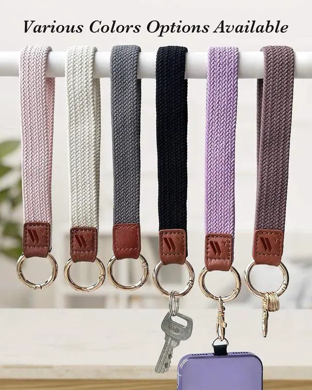 Alt view image 4 of 7 - WEESMILE Stretchy Wristlet Keychain Cute Wrist KeyChains for Women Car Key | Car Keychain for Keys, Elastic Wrist Strap, Breathable Woven, Anti-Lost D-Ring, Keyrings, Cute Key Chain for Women, Wallet