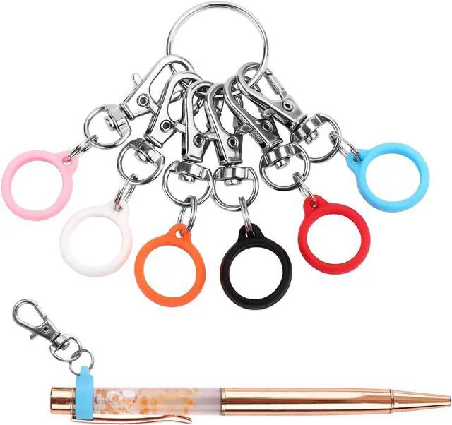Main image of Gosknor 6pcs Pen Holders, 0.5 Inch Silicone Clip On Lobster Clasp Highlighter Pen Holder Lanyard Badge Reel Clasp Converter Nurse Badge Reel Accessories