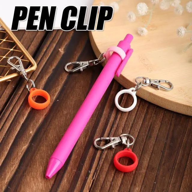Alt view image 6 of 7 - Gosknor 6pcs Pen Holders, 0.5 Inch Silicone Clip On Lobster Clasp Highlighter Pen Holder Lanyard Badge Reel Clasp Converter Nurse Badge Reel Accessories