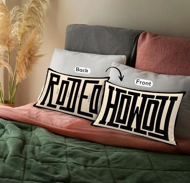 Alt view image 3 of 6 - Howdy Pillow Cover 12x20, Western Southwestern Throw Pillows Cover for Cowgirl Cowboy Room Bedroom College Dorm Decor, Western Decor for Home
