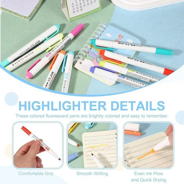 Alt view image 3 of 6 - PATIKIL Highlighter Pen, 3 Pack Double Ended Highlighter Broad and Round Tips Marker Pens Studying Supplies for Office Home Daily Use, Gray