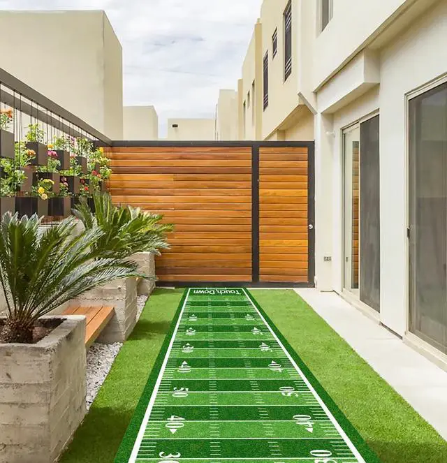 Alt view image 5 of 7 - 10 ft Football Field Floor Runner Football Party Decorations Long Football Runner Rugs for Game Day Birthday Party Supplies Football Table Runners