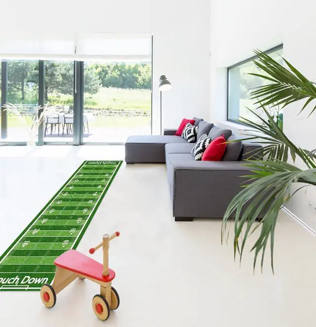 Alt view image 7 of 7 - 10 ft Football Field Floor Runner Football Party Decorations Long Football Runner Rugs for Game Day Birthday Party Supplies Football Table Runners