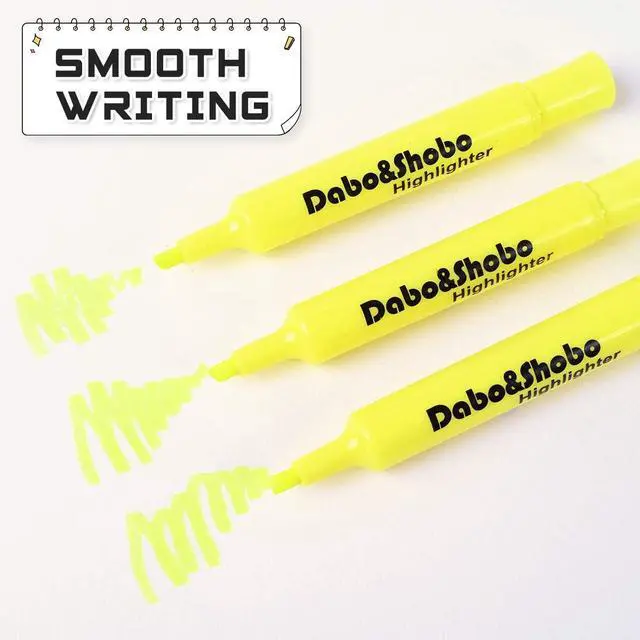 Alt view image 2 of 7 - Dabo&Shobo Yellow highlighter, 24 Pack -bright color, chisel tip, for Adults Highlighting in the Home School Office, Tank Style