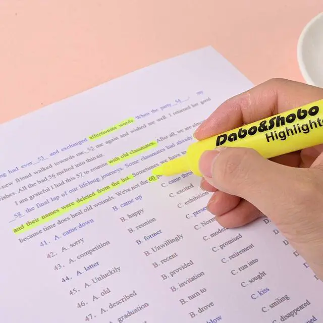 Alt view image 4 of 7 - Dabo&Shobo Yellow highlighter, 24 Pack -bright color, chisel tip, for Adults Highlighting in the Home School Office, Tank Style