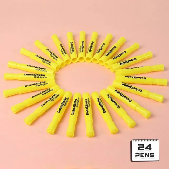 Alt view image 6 of 7 - Dabo&Shobo Yellow highlighter, 24 Pack -bright color, chisel tip, for Adults Highlighting in the Home School Office, Tank Style