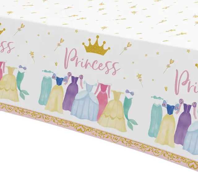 Alt view image 3 of 7 - Princess Birthday Party Decorations Tablecloth, 3 Pack, 55 x 86in | Princess Party Decorations Supplies Table Cover for Birthday Baby Shower, Table Cloth