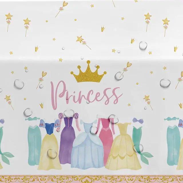 Alt view image 4 of 7 - Princess Birthday Party Decorations Tablecloth, 3 Pack, 55 x 86in | Princess Party Decorations Supplies Table Cover for Birthday Baby Shower, Table Cloth