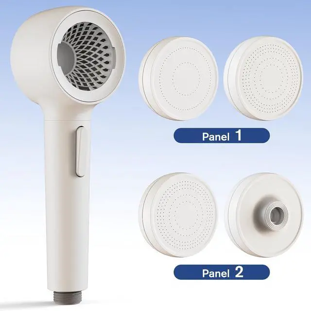 Alt view image 2 of 7 - Shower Head with Handheld, High Pressure Shower Heads with 3 Modes, 360° Rotating Handheld Shower Head, Backwash Anti Clogging Showerhead with 2 Panels