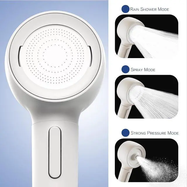 Alt view image 3 of 7 - Shower Head with Handheld, High Pressure Shower Heads with 3 Modes, 360° Rotating Handheld Shower Head, Backwash Anti Clogging Showerhead with 2 Panels