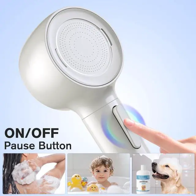 Alt view image 5 of 7 - Shower Head with Handheld, High Pressure Shower Heads with 3 Modes, 360° Rotating Handheld Shower Head, Backwash Anti Clogging Showerhead with 2 Panels