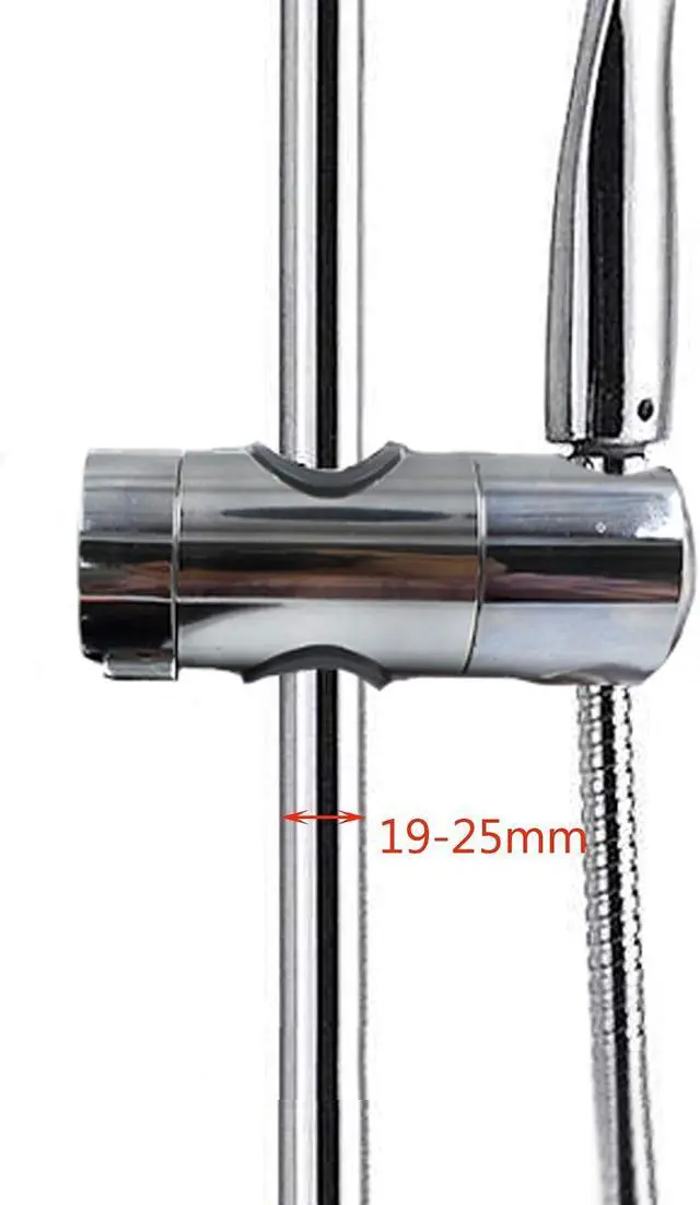 Alt view image 3 of 5 - LiXiongBao Adjustable Shower Head Holder For Slide Bar,Universal 18-25MM O.D. Rail Head Bracket Holder for Slide Bar Slider Clamp Bathroom Replacement 360° Rotation Sprayer Holder,Plated