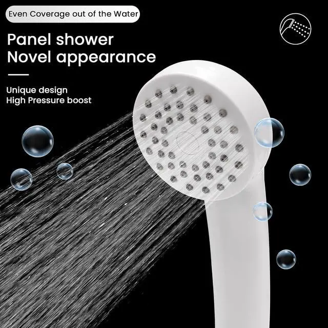 Alt view image 3 of 7 - Hand-held filtered shower head, simple pressurized shower head, large water output and fall resistance, suitable for home and outdoor (white)