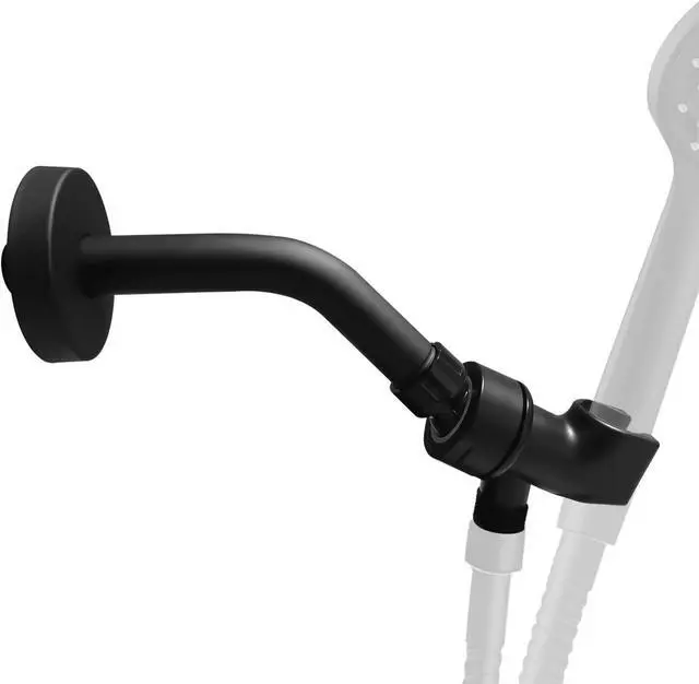 Main image of Shower Arm Set Shower Head Holder Plastic Shower holder for Handheld Showerhead, with 6-inch Shower Arm Adjustable Brass and ABS Bracket with Brass Swivel Ball Joint(Black)
