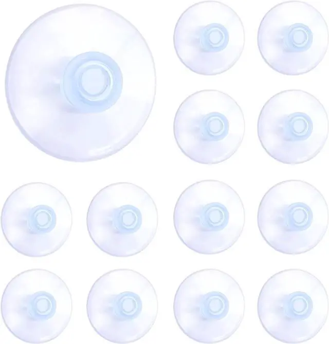 Main image of Medsuo 12 PCS Suction Cups Clear Sucker Pads for Glass, Bathroom, Kitchen | 40 mm, Strong Windows Suction Cup, Stays in Place, Non-adhesive for Hanging Christmas Lights, Ornaments, Decorations