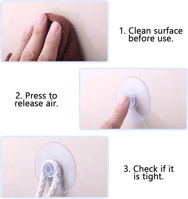 Alt view image 3 of 7 - Medsuo 12 PCS Suction Cups Clear Sucker Pads for Glass, Bathroom, Kitchen | 40 mm, Strong Windows Suction Cup, Stays in Place, Non-adhesive for Hanging Christmas Lights, Ornaments, Decorations
