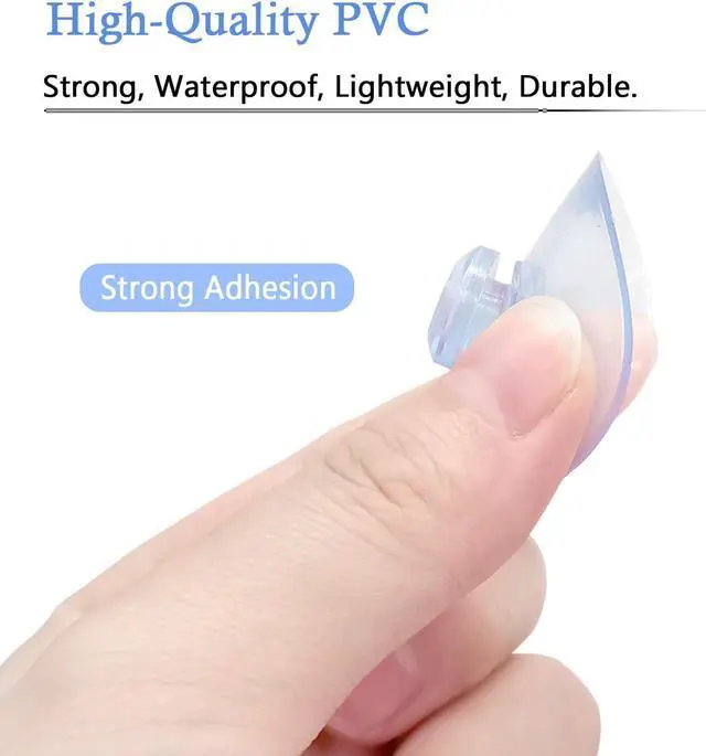 Alt view image 5 of 7 - Medsuo 12 PCS Suction Cups Clear Sucker Pads for Glass, Bathroom, Kitchen | 40 mm, Strong Windows Suction Cup, Stays in Place, Non-adhesive for Hanging Christmas Lights, Ornaments, Decorations
