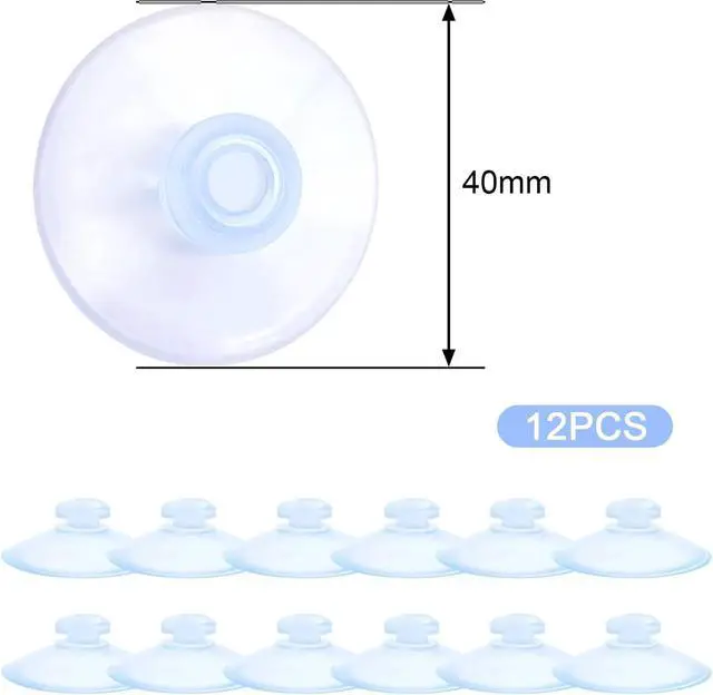 Alt view image 6 of 7 - Medsuo 12 PCS Suction Cups Clear Sucker Pads for Glass, Bathroom, Kitchen | 40 mm, Strong Windows Suction Cup, Stays in Place, Non-adhesive for Hanging Christmas Lights, Ornaments, Decorations