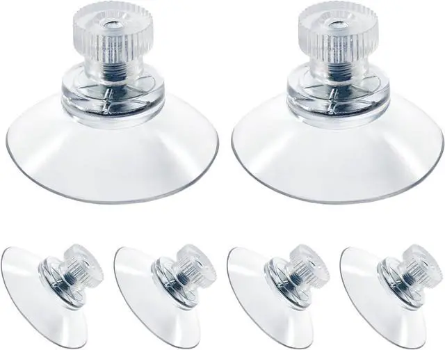 Alt view image 7 of 7 - Biaungdo 6 Pack 32mm Suction Cups with Screws Nut | Clear PVC, Strong Sucker Pads Holder, For Window, Bathroom Wall, Car Shade, Home Decoration