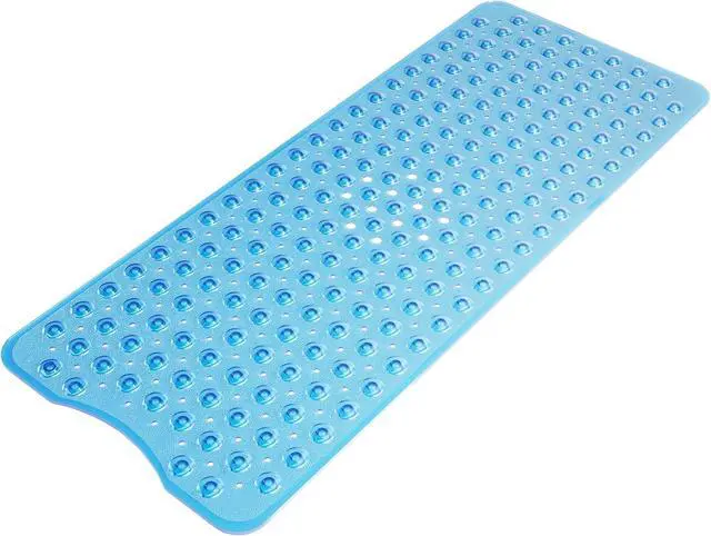 Main image of AmazerBath Shower Mat Non Slip 40 x 16 Inches, Bathtub Mat Shower Stall Mats with Suction Cups and Drain Holes, Non Slip Bath Mat for Tub for Elderly & Kids, Clear Blue