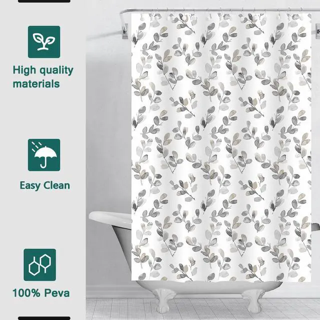 Alt view image 6 of 7 - Shower Curtain Liner, 5G Shower Liners with 12 Rustproof Metal Grommets and Weighted Magnets, Waterproof Duty Shower Curtains for Shower Bathroom 72 x 72
