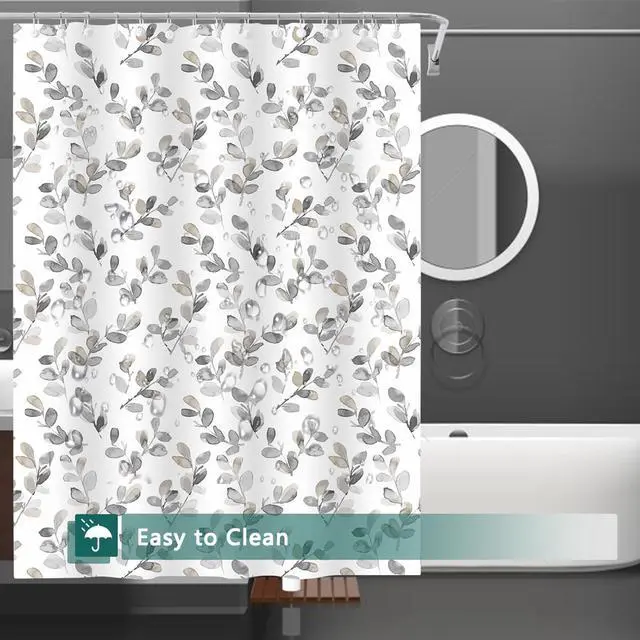Alt view image 4 of 7 - Shower Curtain Liner, 5G Shower Liners with 12 Rustproof Metal Grommets and Weighted Magnets, Waterproof Duty Shower Curtains for Shower Bathroom 72 x 72