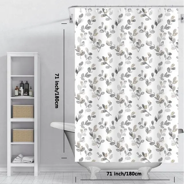 Alt view image 7 of 7 - Shower Curtain Liner, 5G Shower Liners with 12 Rustproof Metal Grommets and Weighted Magnets, Waterproof Duty Shower Curtains for Shower Bathroom 72 x 72