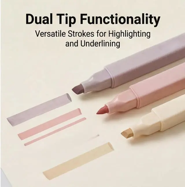 Alt view image 4 of 7 - konket 12Pcs Aesthetic Cute Highlighters Bible Pastel Highlighters and Pens no bleed Assorted Colors Double-ended design for Office journaling supplies