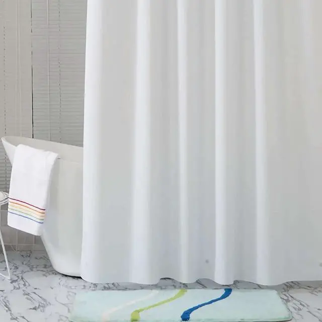 Alt view image 2 of 7 - White Extra Wide Shower Curtain Liner 72 x 84 inch Plastic Shower Liner Washable Inside Shower Curtain Liner PEVA Shower Curtains for Bathroom with Magnets and Rustproof Metal Grommet Holes