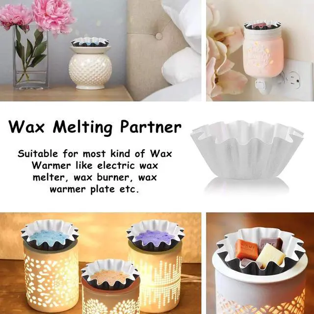 Alt view image 2 of 7 - 50 Wax Melt Liners for Wax Warmer, White | Scented Wax Melt Cups|Candle Cubes Melt Containers|Wax Burner Tarts Holder|Disposable|Leakproof