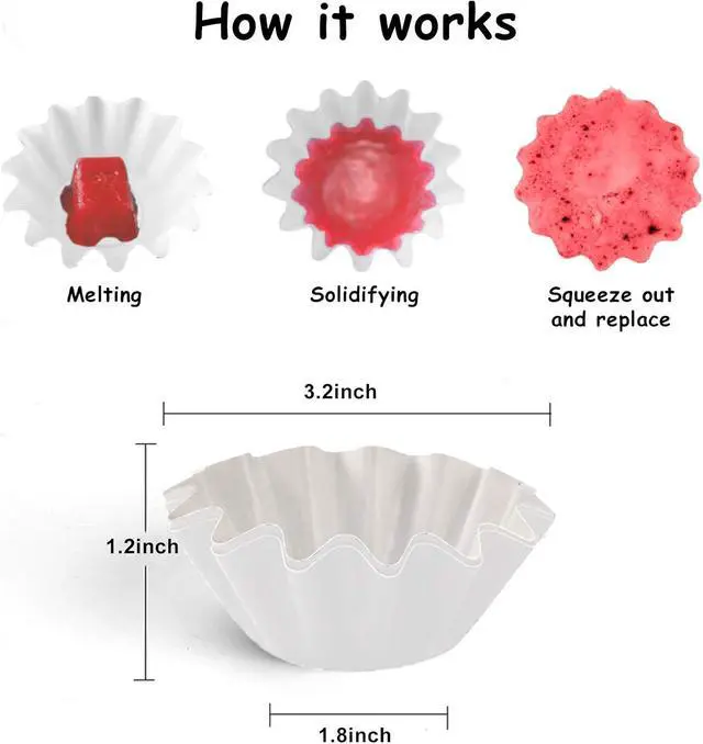 Alt view image 3 of 7 - 50 Wax Melt Liners for Wax Warmer, White | Scented Wax Melt Cups|Candle Cubes Melt Containers|Wax Burner Tarts Holder|Disposable|Leakproof